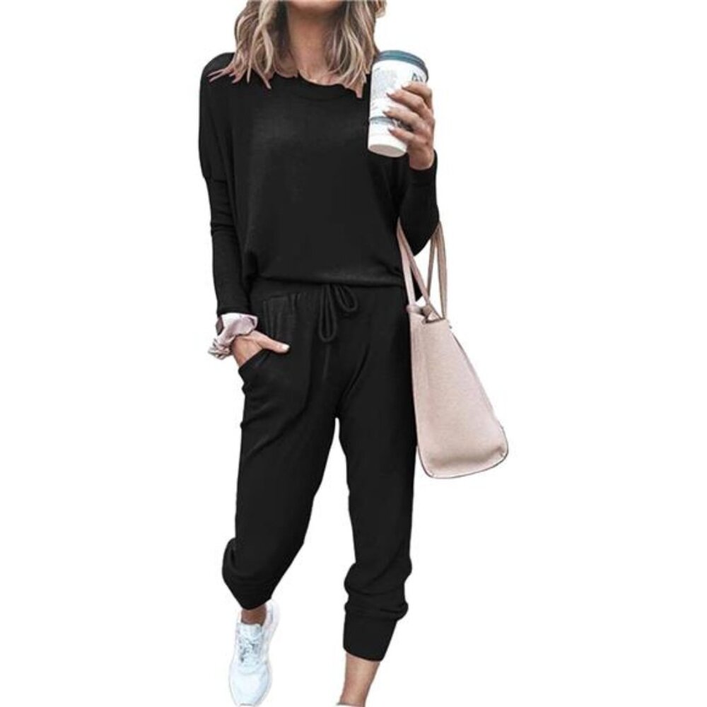 Women's Fall Two Piece Outfit Long Sleeve Crewneck Tops &‎ Long Pants Tracksuit